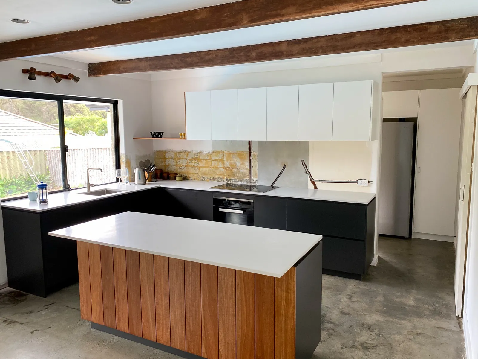 Charcoal and jarrah kitchen