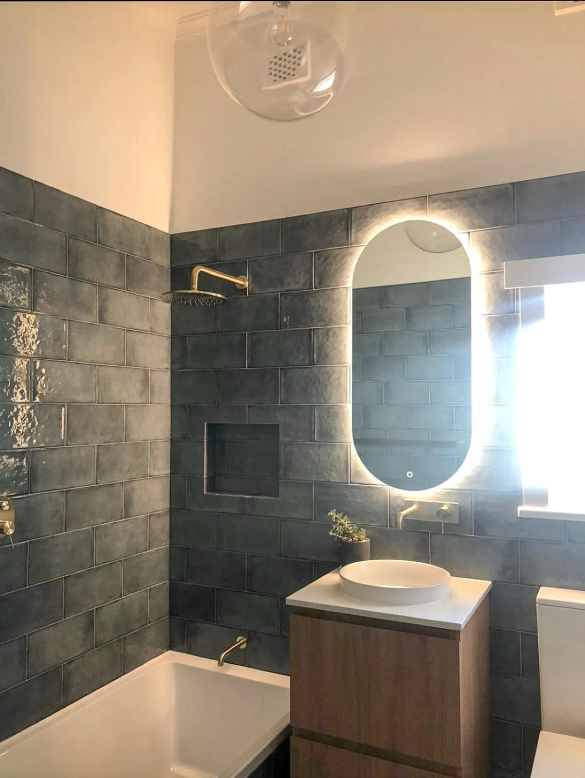 Ensuite, brass fittings